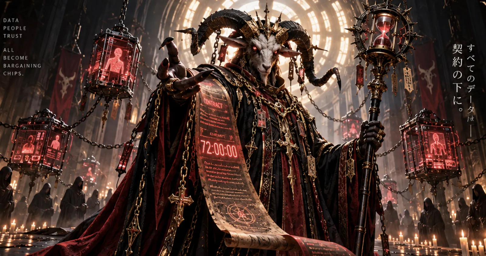 ランサムウェアの敵「契約の魔山羊」のキービジュアル