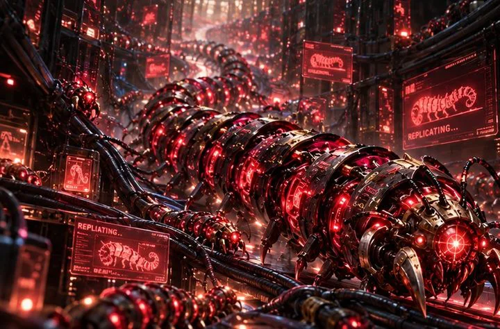 ワームの敵「連なって増える機械の虫」のキービジュアル